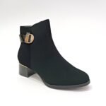 {+ПОДАРЪК} Стилни дамски боти на широк ток (в ЧЕРНО)