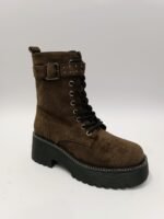 {+ПОДАРЪК} Зимни дамски боти в цвят кафе ( с цип)