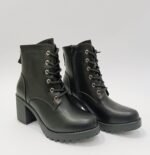 {+ПОДАРЪК} Елегантни дамски боти на широк ток (в черен цвят ) - Image 3