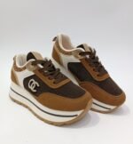 {+ПОДАРЪК} Стилни дамски сникърси с повдигната подметка (цвят Кафе) - Image 4