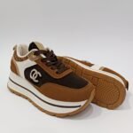 {+ПОДАРЪК} Стилни дамски сникърси с повдигната подметка (цвят Кафе) - Image 2