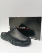 {+ПОДАРЪК} Мъжко сабо ЕСТЕСТВЕНА КОЖА (в черен цвят)