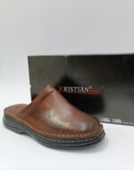 {+ПОДАРЪК} Мъжко сабо ЕСТЕСТВЕНА КОЖА (в кафяв цвят)
