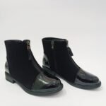 {+ПОДАРЪК} Ниски дамски боти с цип ( в черен цвят)