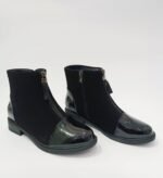 {+ПОДАРЪК} Ниски дамски боти с цип ( в черен цвят)